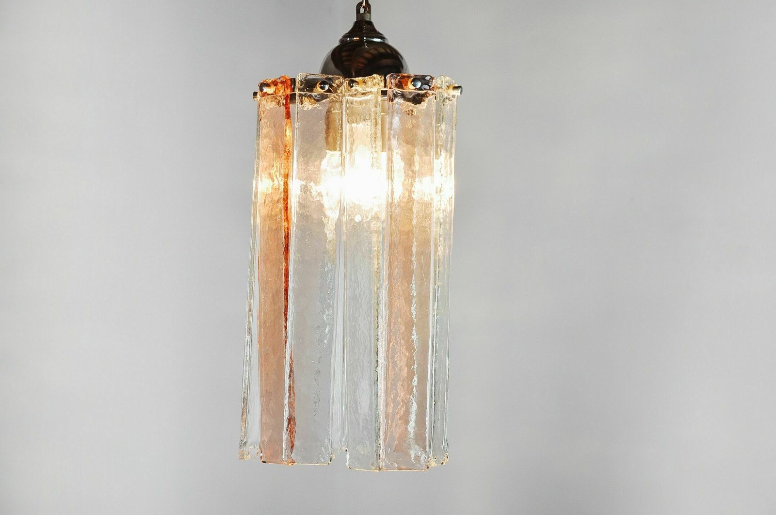 photo furniture Poliarte Chandelier By Polished Albano, Pink And Transparent Murano Glass, Italy, 1970