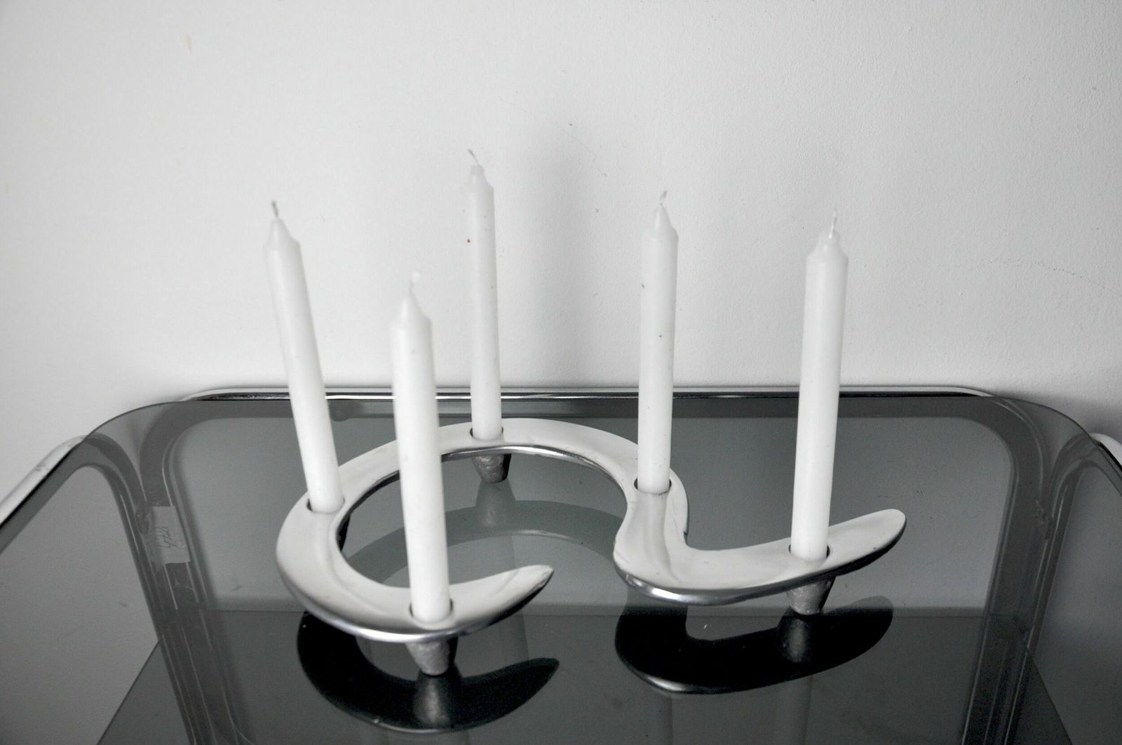 Zigzag Candleholder By Matthew Hilton, Aluminium, England, 1980 photo for sale