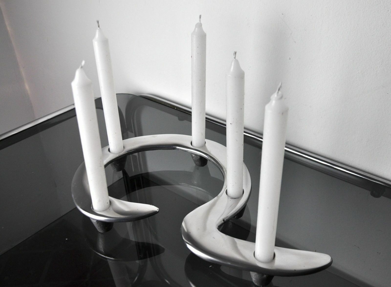 Zigzag Candleholder By Matthew Hilton, Aluminium, England, 1980 photo 671.0