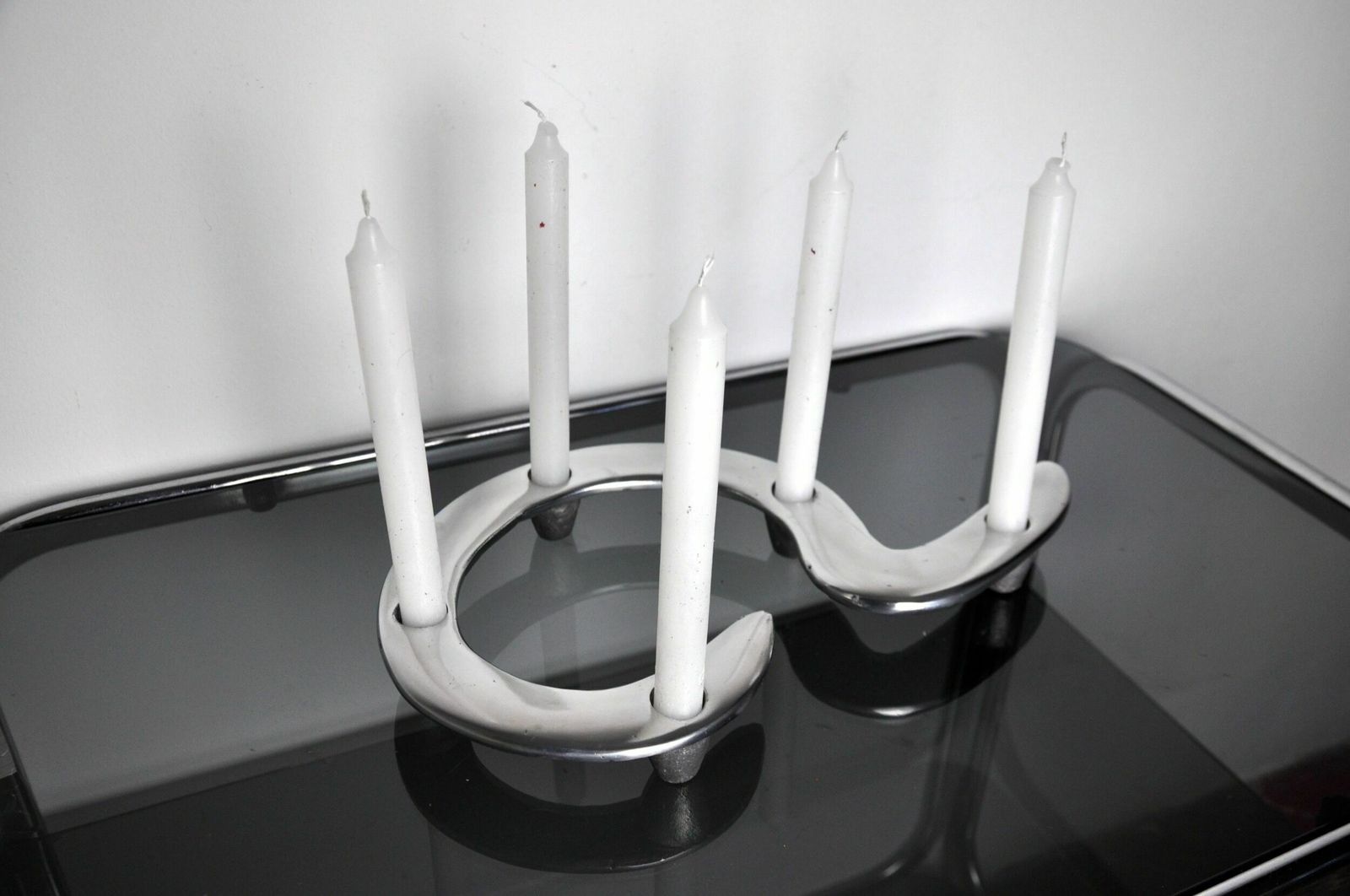 Zigzag Candleholder By Matthew Hilton, Aluminium, England, 1980 photo vinterior