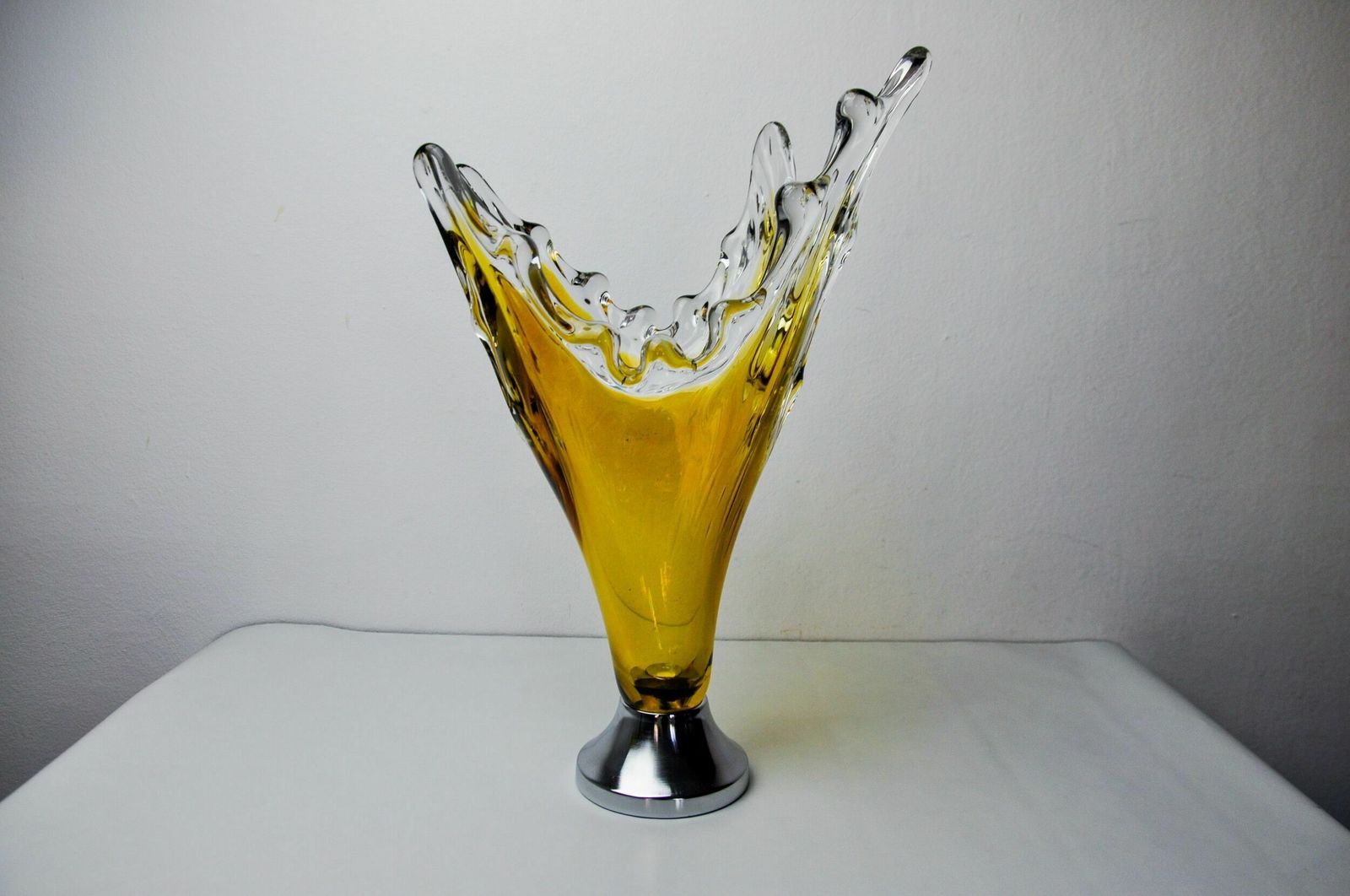 Sommerso Vase By Seguso In Yellow Murano Glass, Italy, 1970 photo furniture