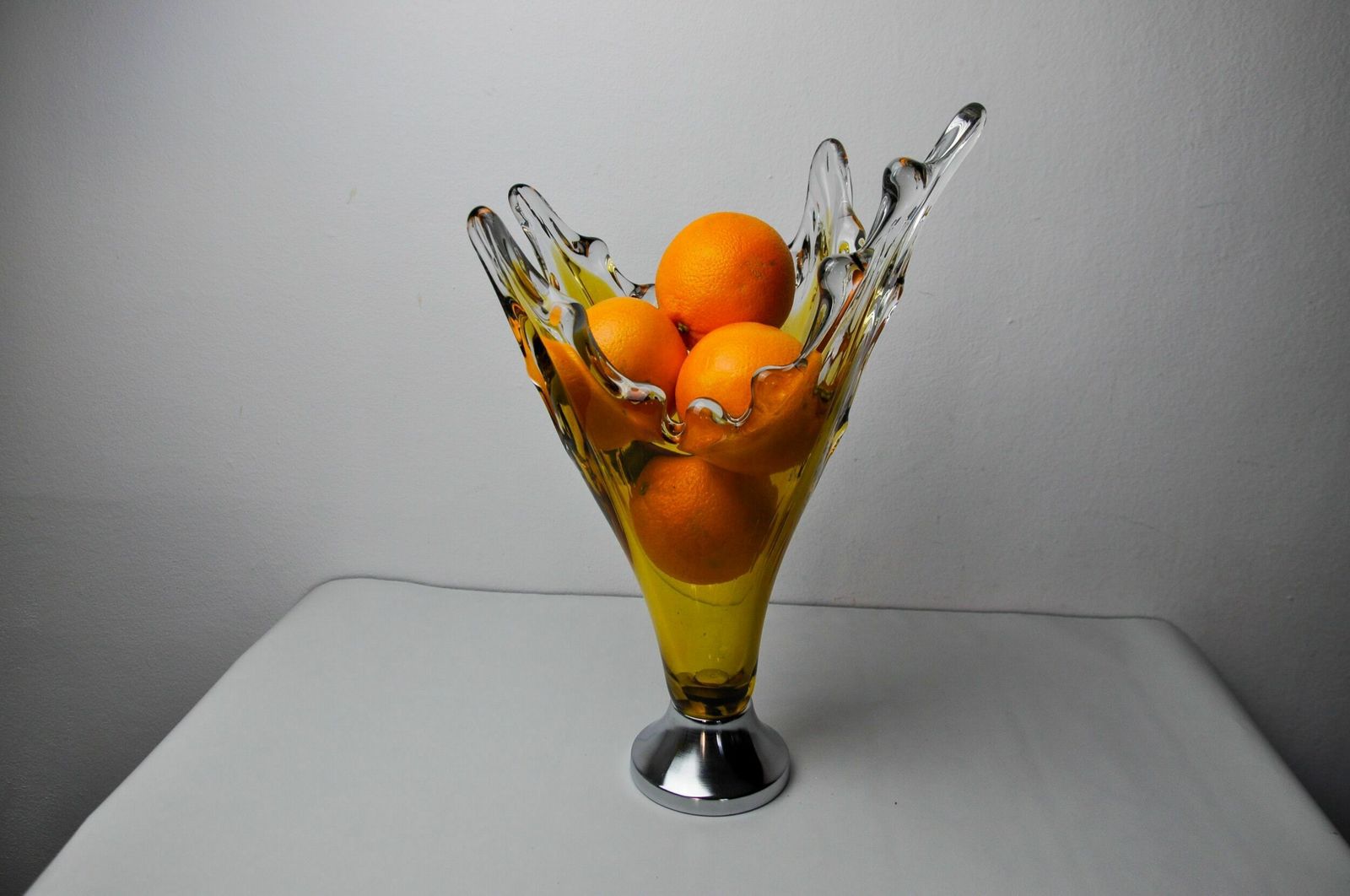 Sommerso Vase By Seguso In Yellow Murano Glass, Italy, 1970 photo buy