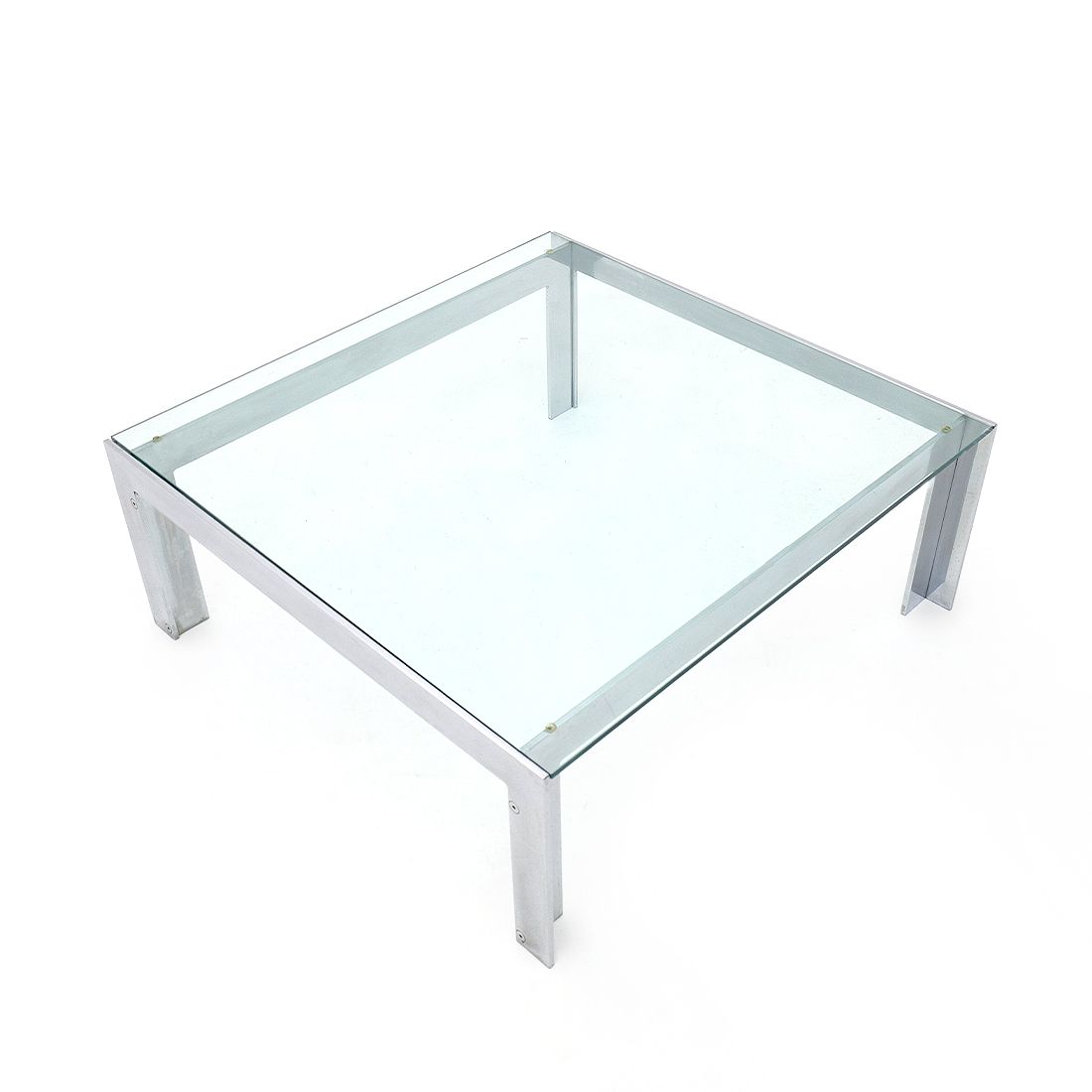 Steel And Glass Coffee Table By Alberto Rosselli For Saporiti, 1970s photo buy