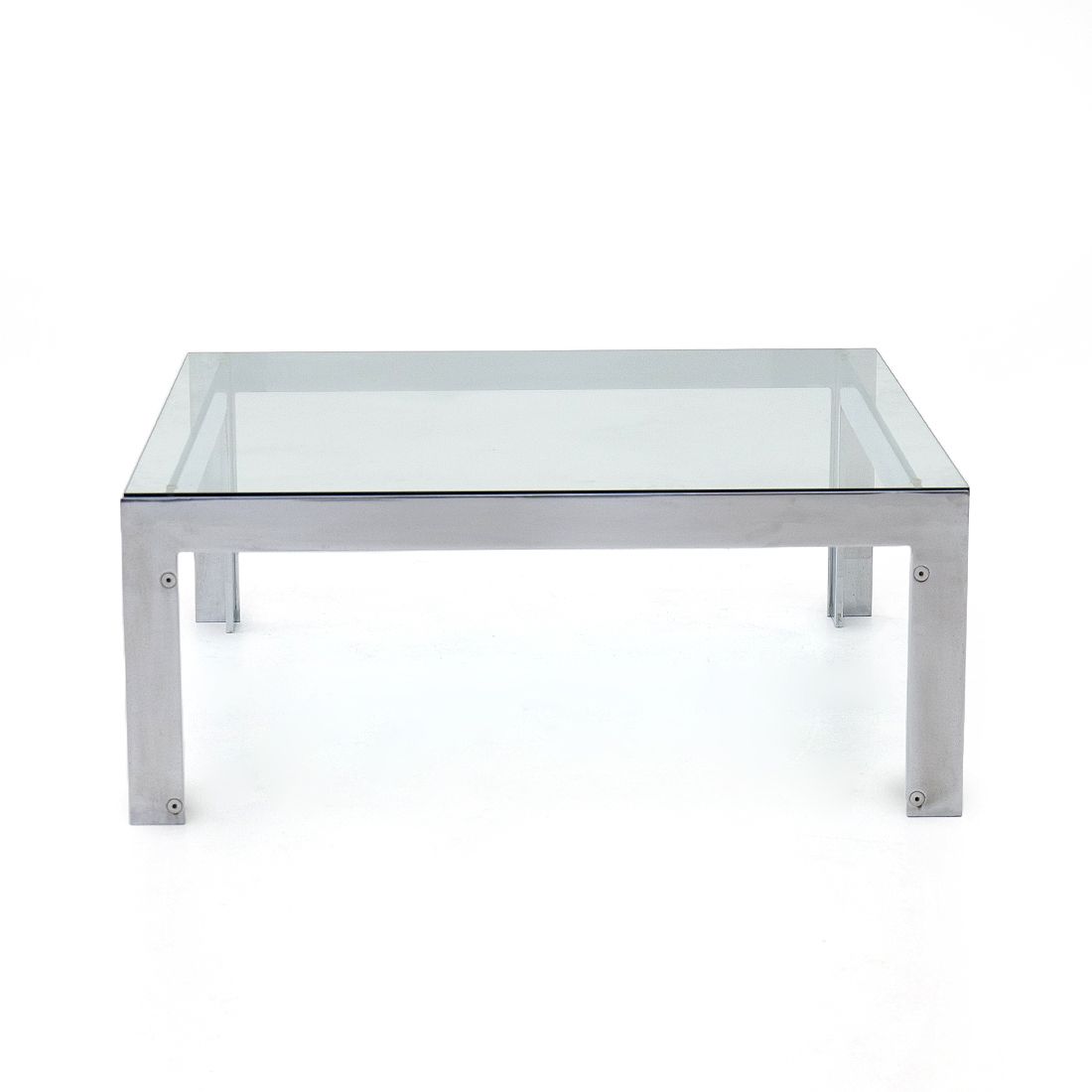 Steel And Glass Coffee Table By Alberto Rosselli For Saporiti, 1970s photo vinterior