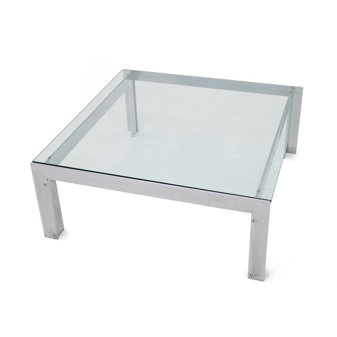 Steel And Glass Coffee Table By Alberto Rosselli For Saporiti, 1970s