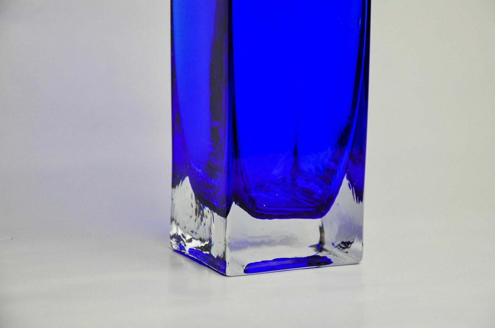 Vase Sommerso By Petr Hora, Blue Glass, Czech Republic, 1970 photo buy