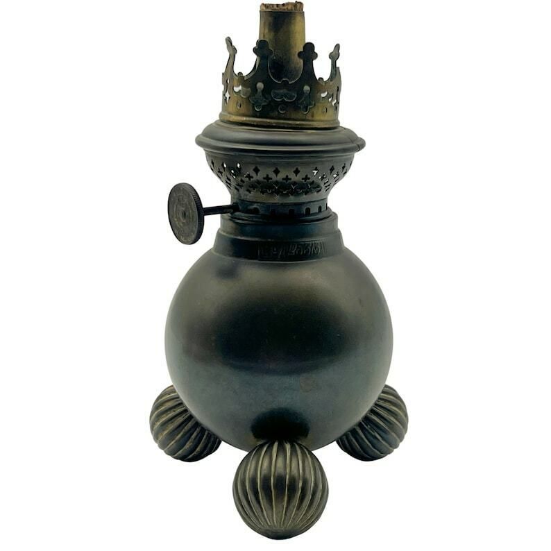 Antique Victorian Brass Oil Lamp  Rd No 5313 1884  F.T. Sale  129 Oxford St London