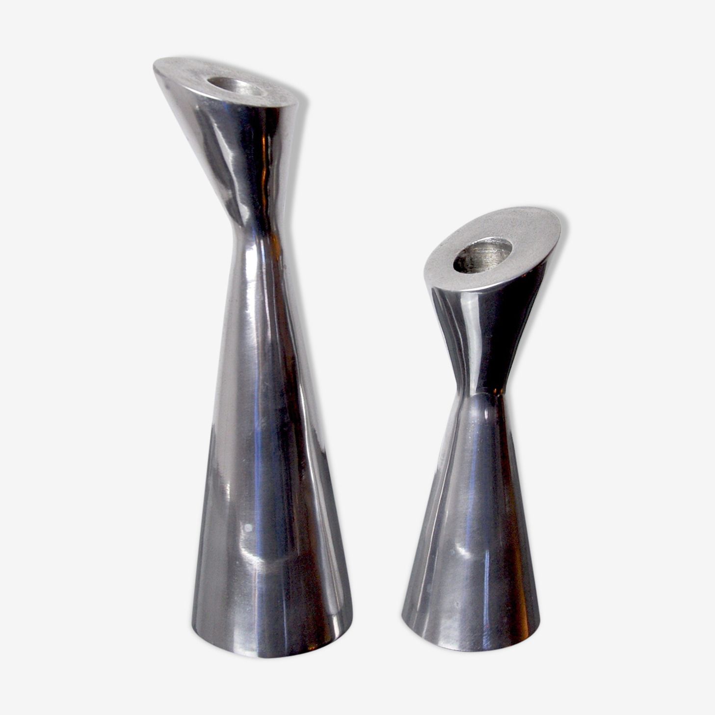 Pair Of Swan Candlesticks By Matthew Hilton, England, 1980
