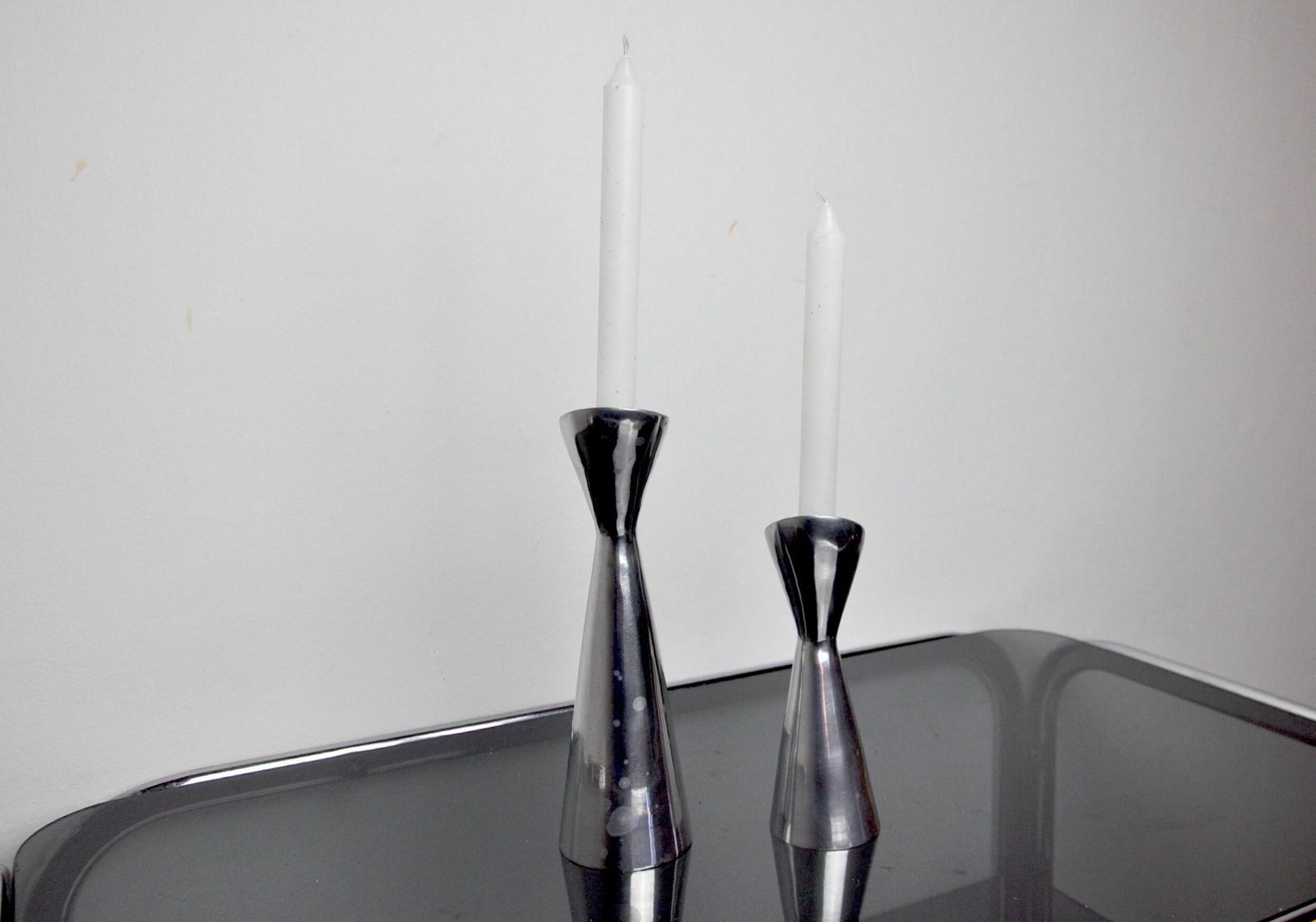 Pair Of Swan Candlesticks By Matthew Hilton, England, 1980 photo vinterior