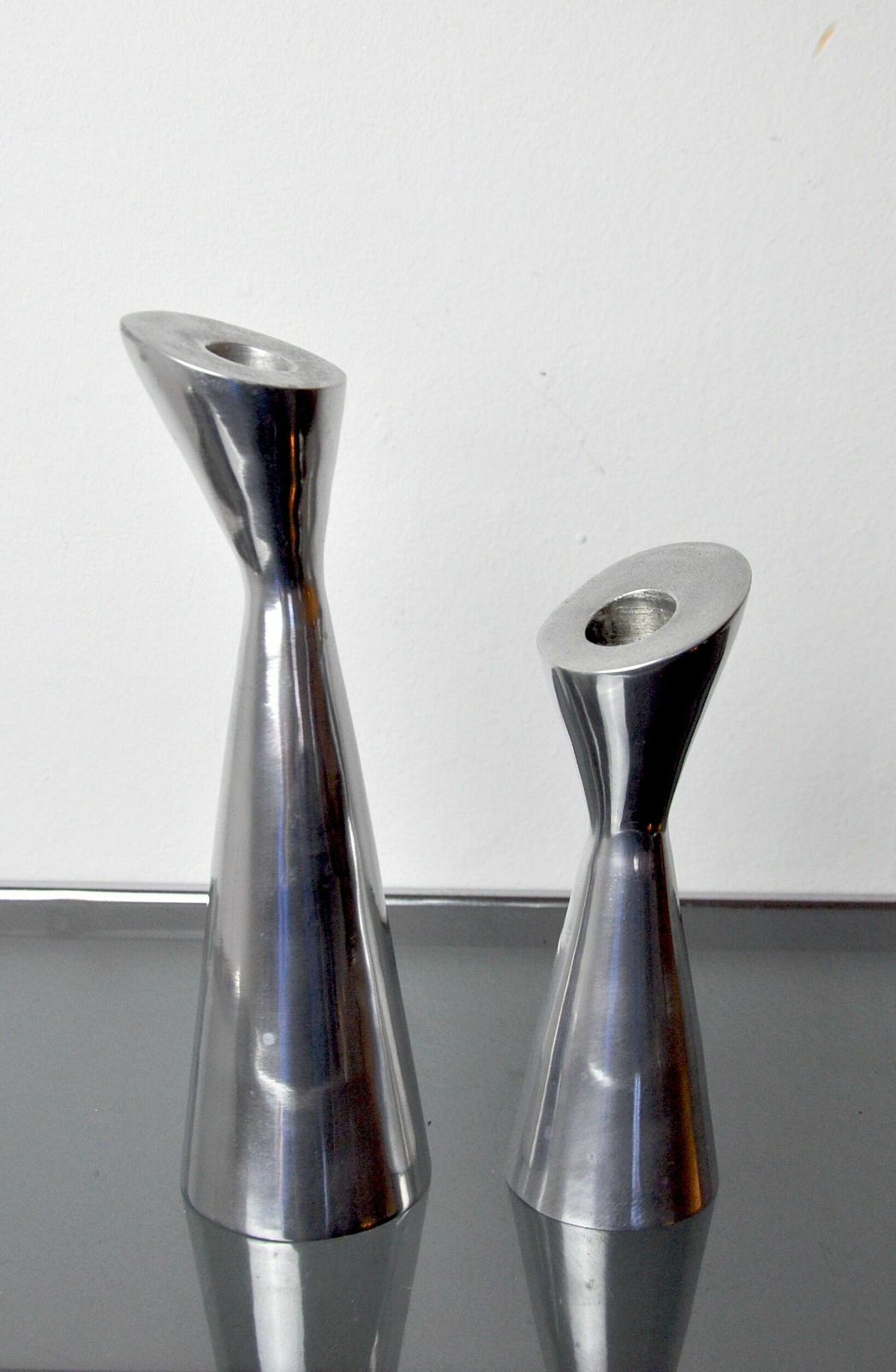 Pair Of Swan Candlesticks By Matthew Hilton, England, 1980 photo vintage