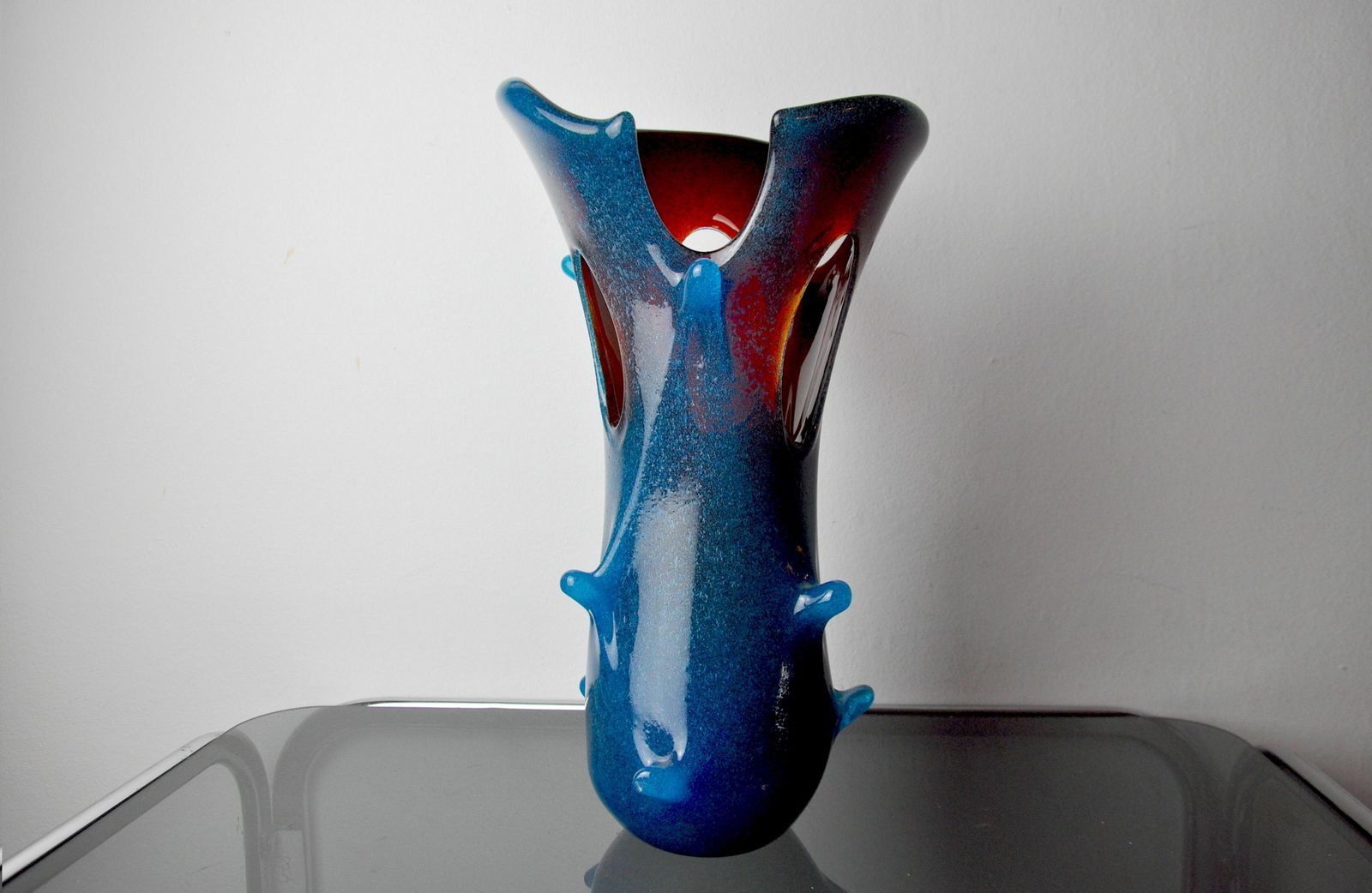 Sommerso Vase By Seguso In Two Tone Murano Glass, Italy, 1970 photo furniture