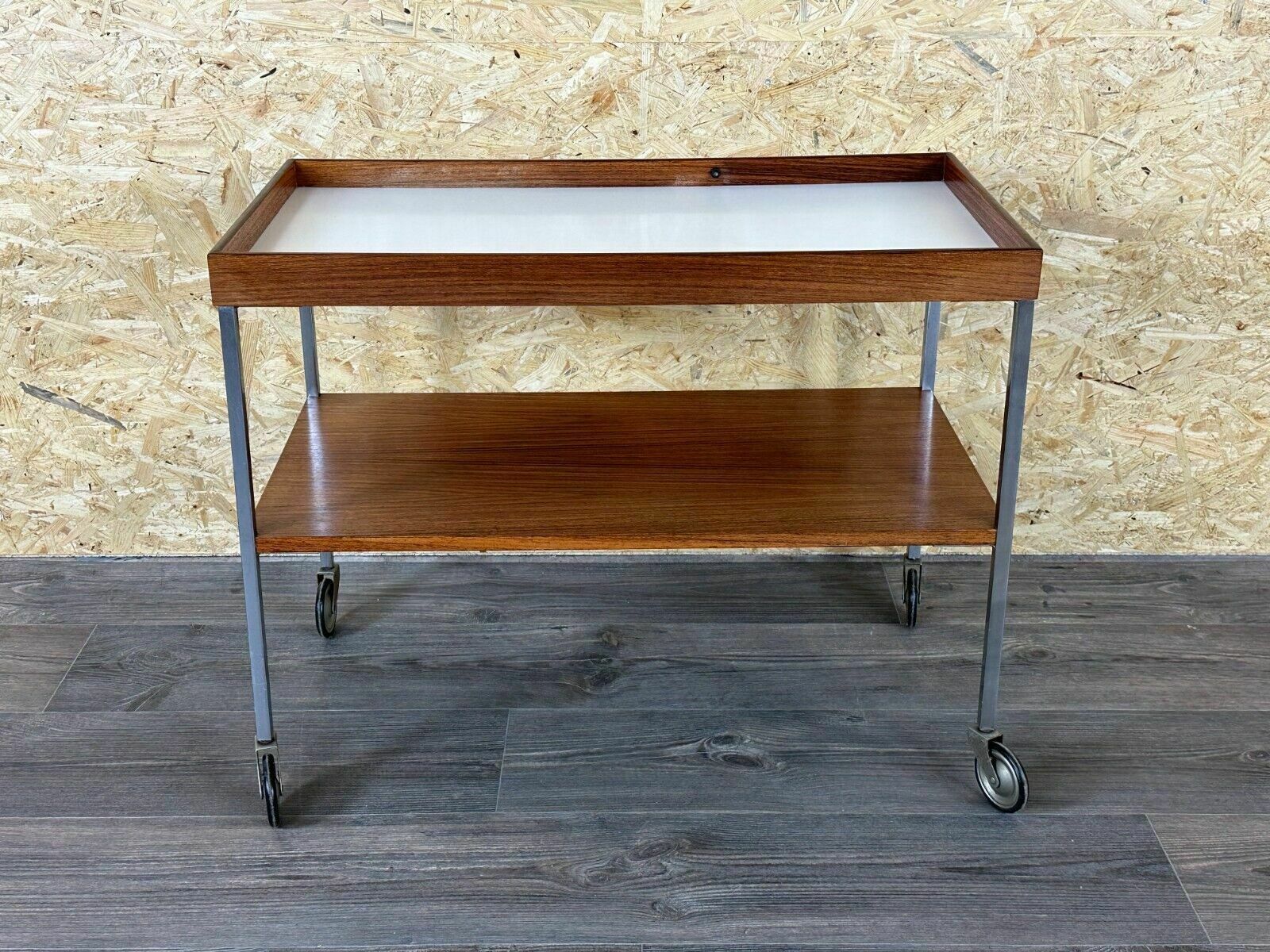 1960s 1970s Serving Trolley Walnut Teak Walter Wirz For Wilhelm Renz Design photo vinterior