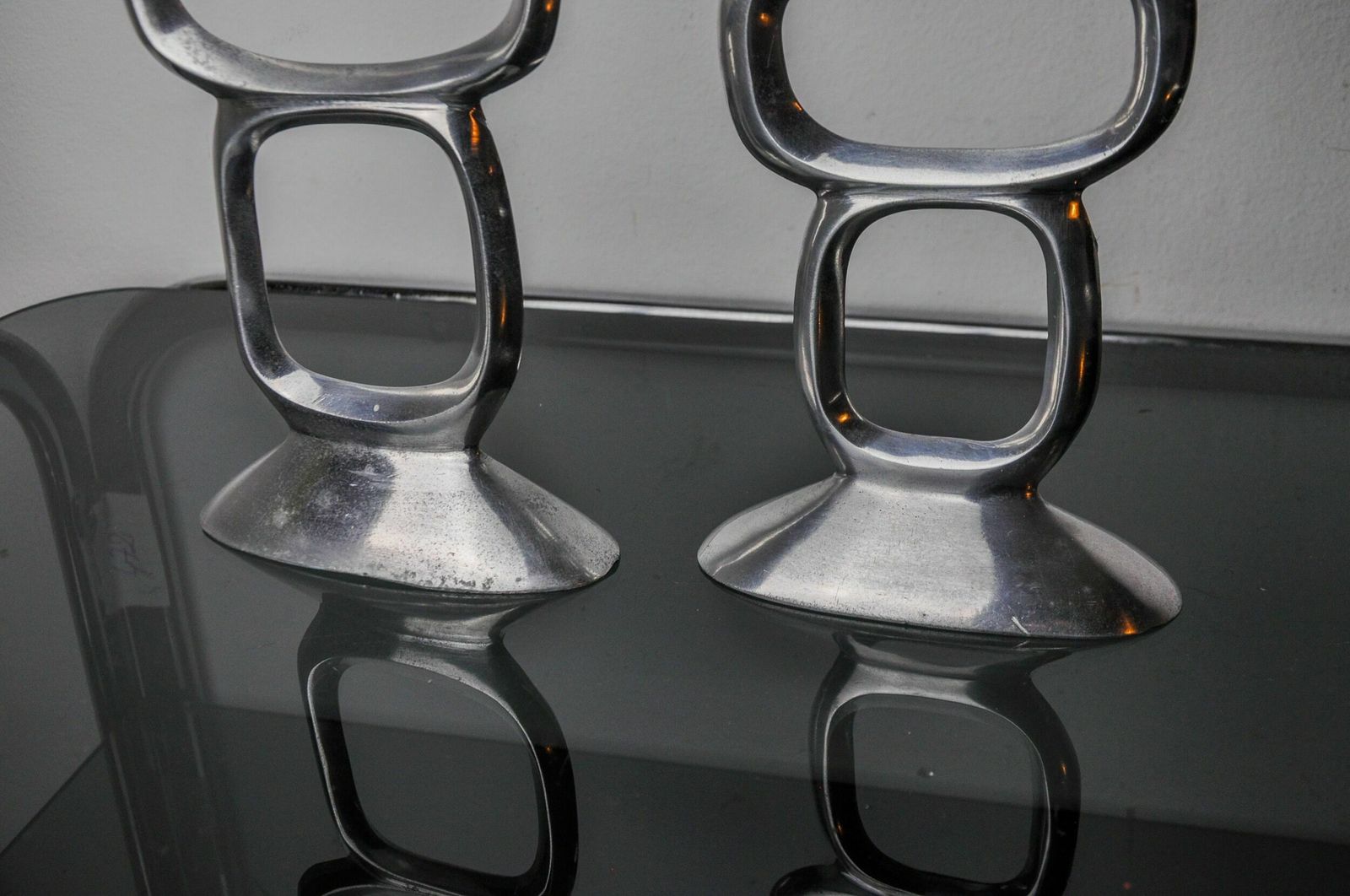 Pair Of Circle Candlesticks By Matthew Hilton, England, 1980 photo vinterior