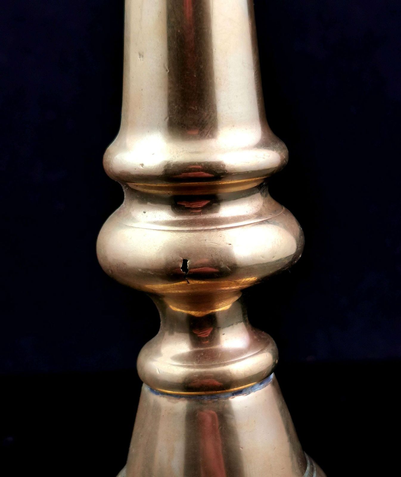 Antique Victorian Brass Ejector Candlestick, Single photo for sale