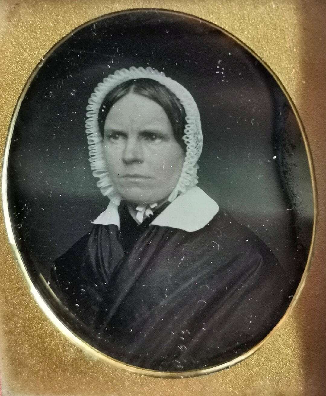 Antique Victorian Daguerreotype Photograph, Lady In A Bonnet photo vintage