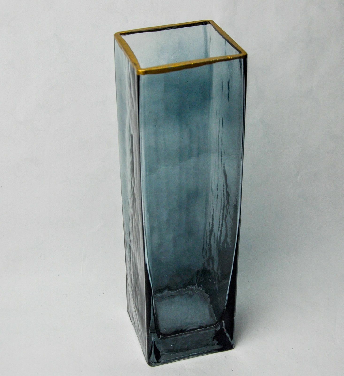 Sommerso Vase By Petr Hora, Blue Glass, Golden Edges, Czech Republic, 1970 photo furniture