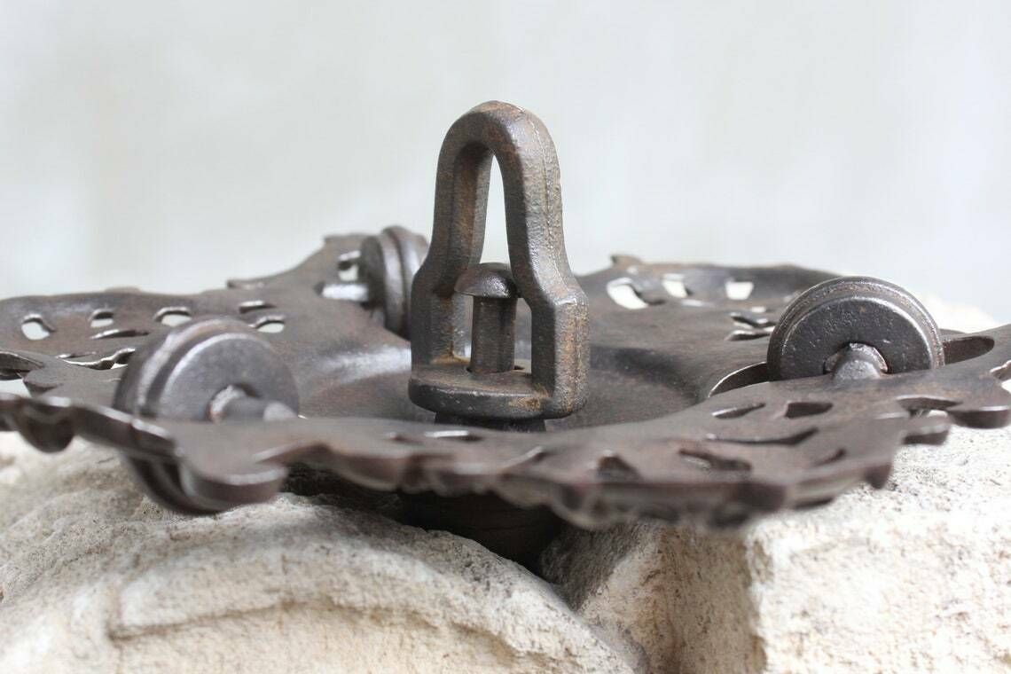 Antique Cast Iron Pendant Pulley System Perfect Spare Part For Oil Lamp Victorian Style Ceiling Light photo furniture