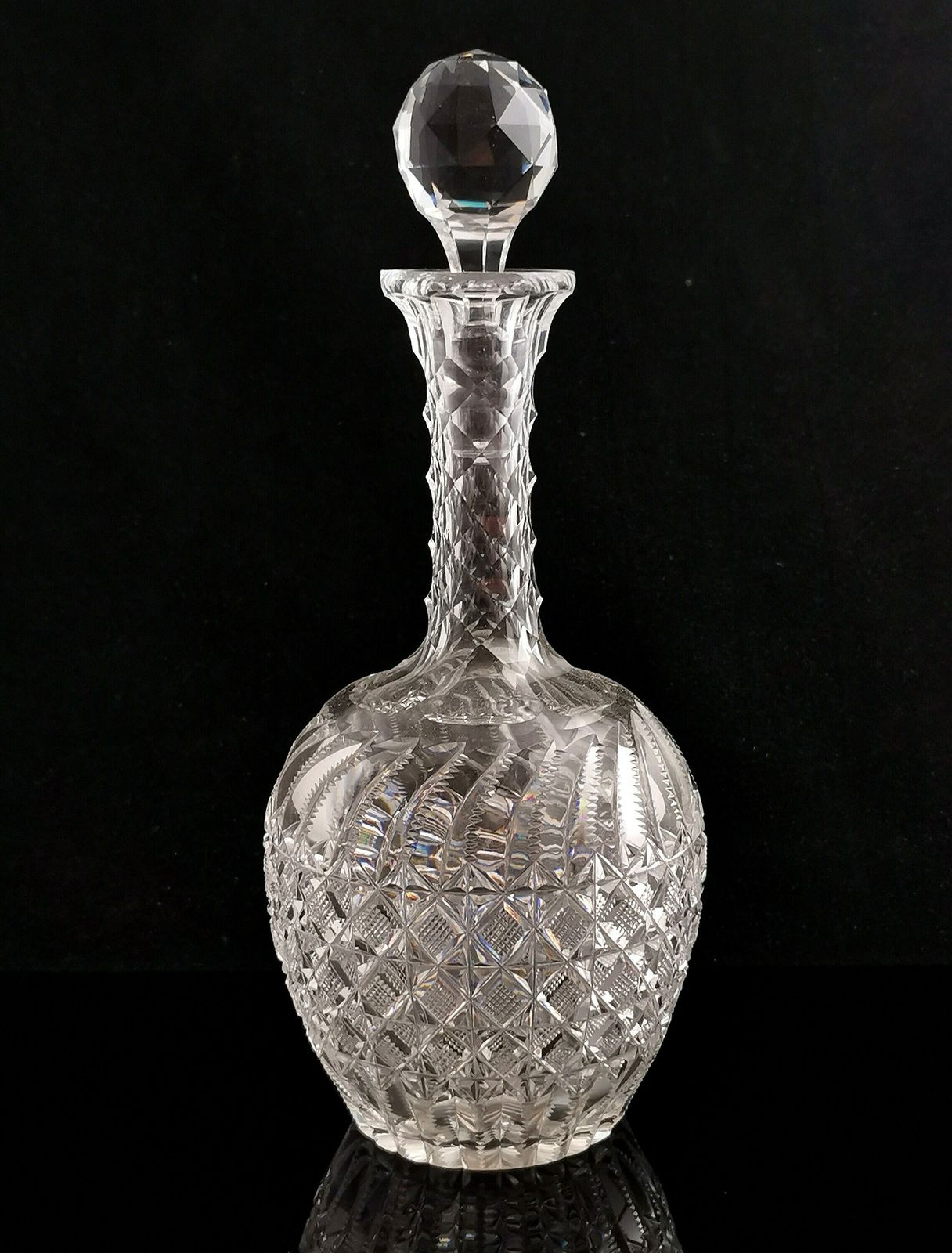Antique Victorian Cut Glass Wine Decanter photo Home Decor