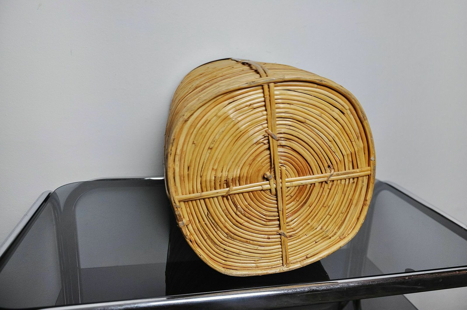 Rattan And Brass Umbrella Stand, Italy, 1970 photo buy