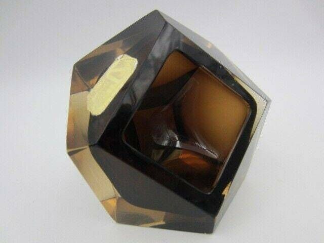 Stunning V C Nason Brown In Gold Glass Sommerso Faceted Diamond Bowl With Label photo vintage