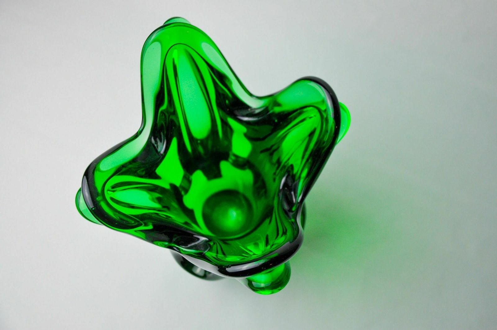 Seguso Vase In Green Murano Glass, Italy, 1960 photo buy