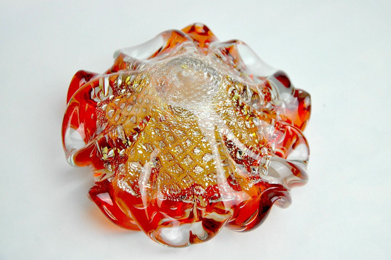 Orange And Gold Sommerso Empty Pocket By Seguso, Murano Glass, Italy, 1970 photo buy