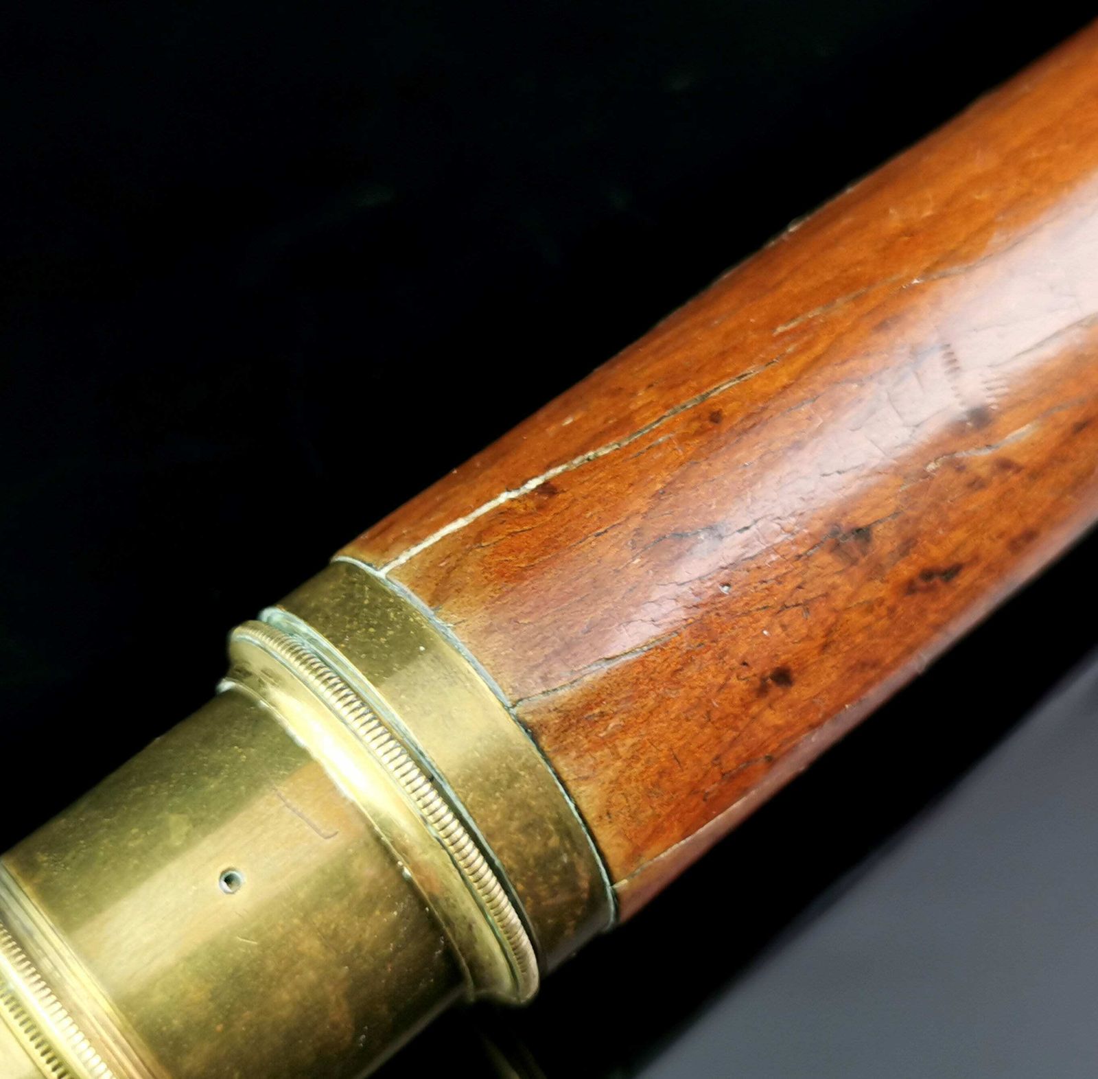 Antique Victorian Telescope, Brass And Mahogany photo 154.0