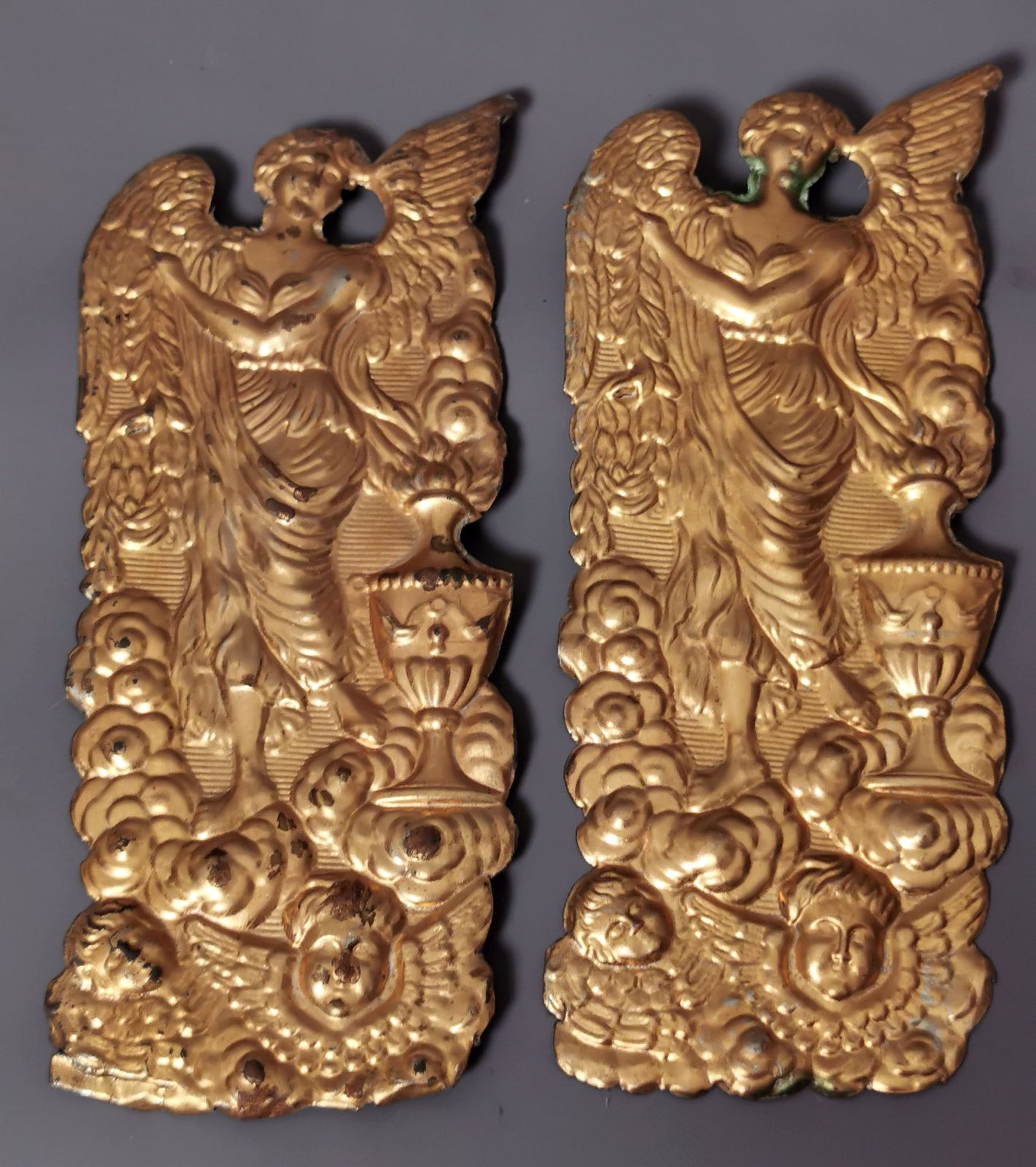Antique Georgian Coffin Plates, Casket Plaques, Funeral, Angels photo vinterior
