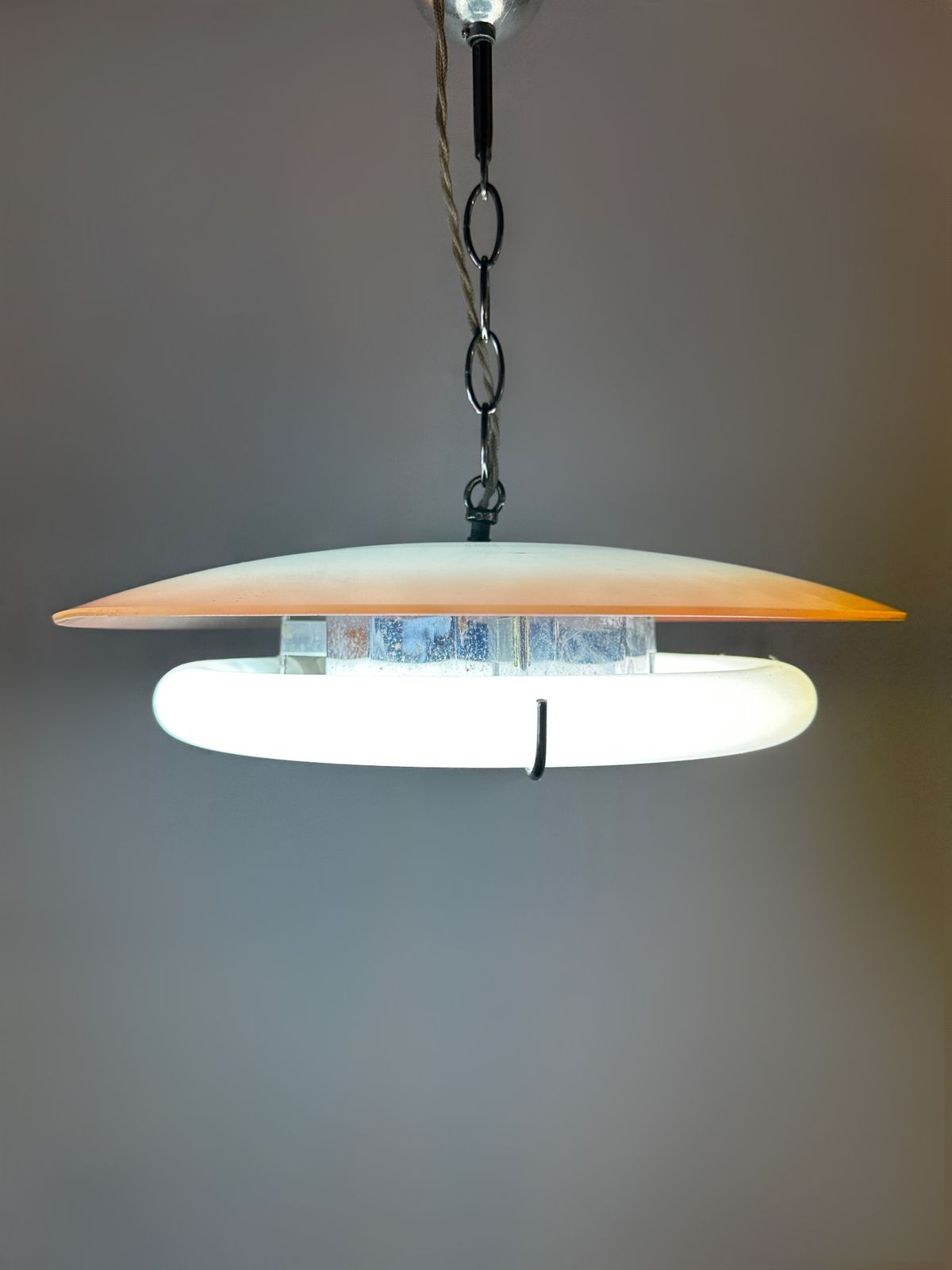 Space Age Chandelier In Chrome & Murano Glass By Osram Italy, 1950 photo 695.0