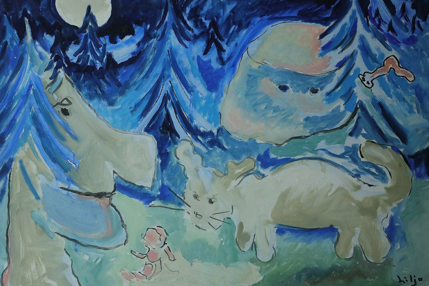 Lennart Lilja, Sagomöte, Oil On Board, Framed photo for sale