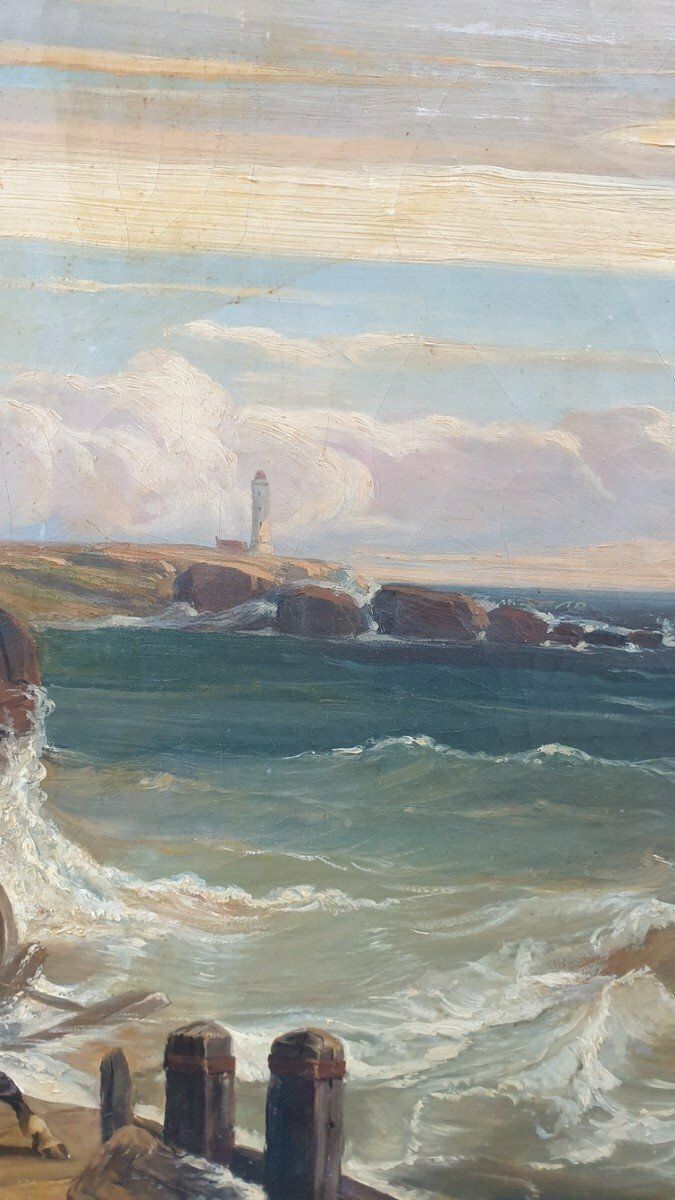 The Storm, Oil On Canvas, Xixth Century photo buy