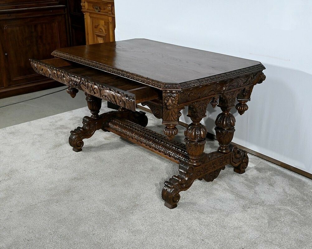 Desk In The Gothic Renaissance Style, Late 19th Century photo for sale