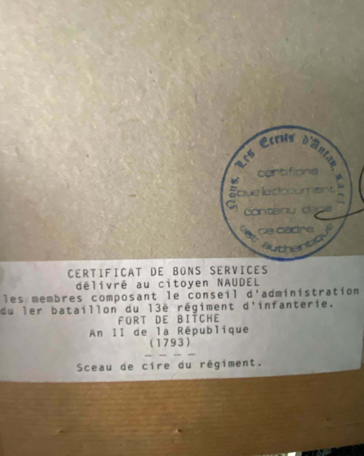 French Sealed Document From 1790’s Stamped And Certified photo vinterior