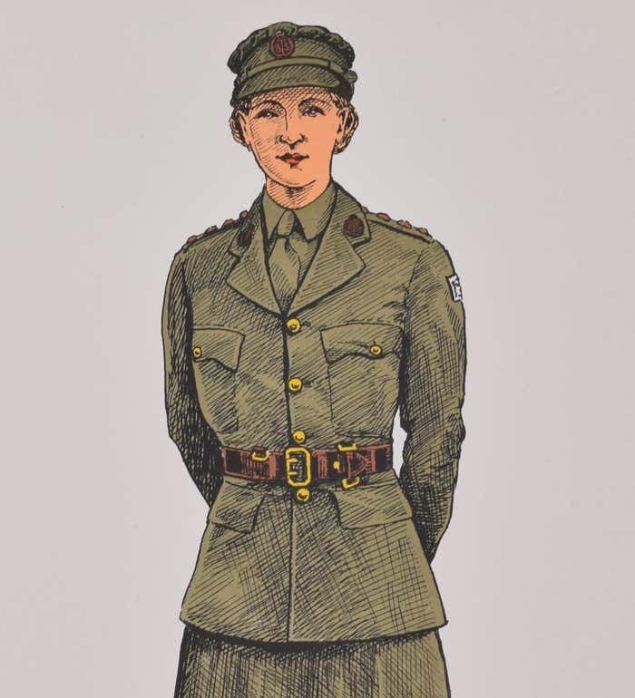Women's Royal Army Corps Institute Of Army Education Ww2 Uniform Lithograph Circa 1950s photo furniture