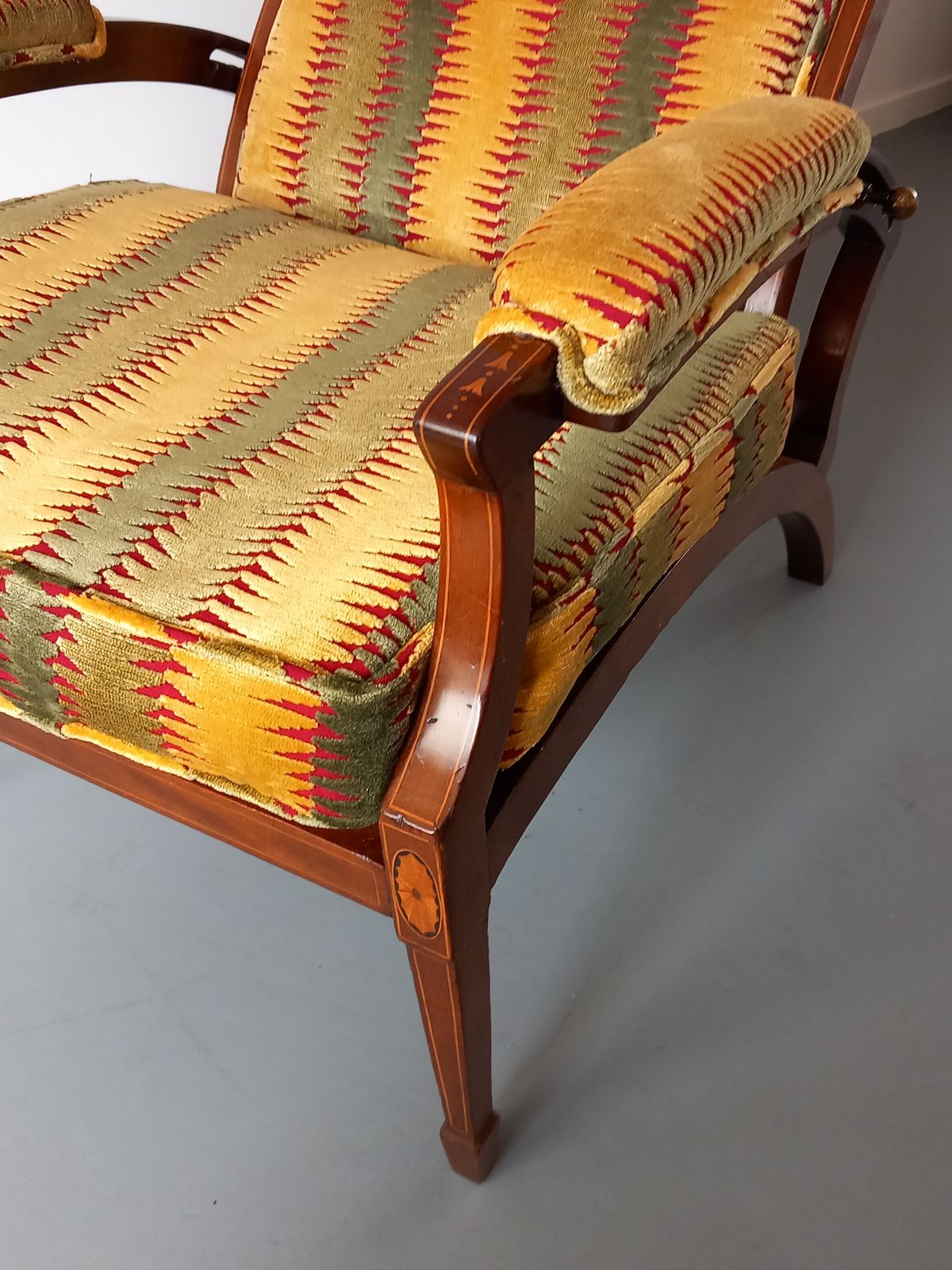 Recliner Armchair, 1910s, Mahogany photo vintage