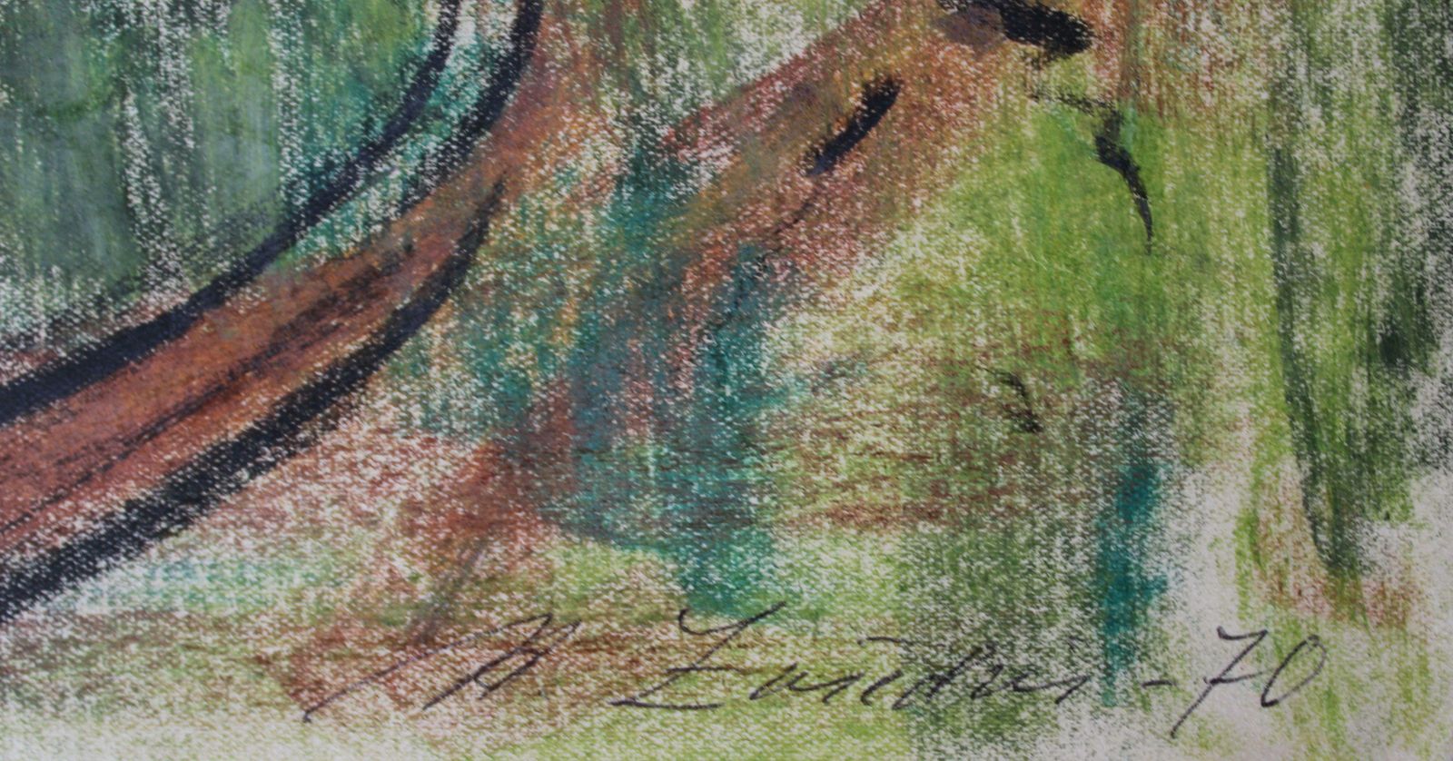 Aleksandrs Zviedris The Countryside. 1970. Paper, Crayons,  1970 photo buy