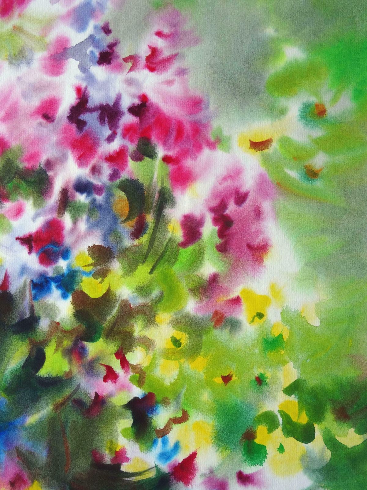 Zigmunds Snore Bright Summer Flowers. 2020. Watercolour, Paper photo Art