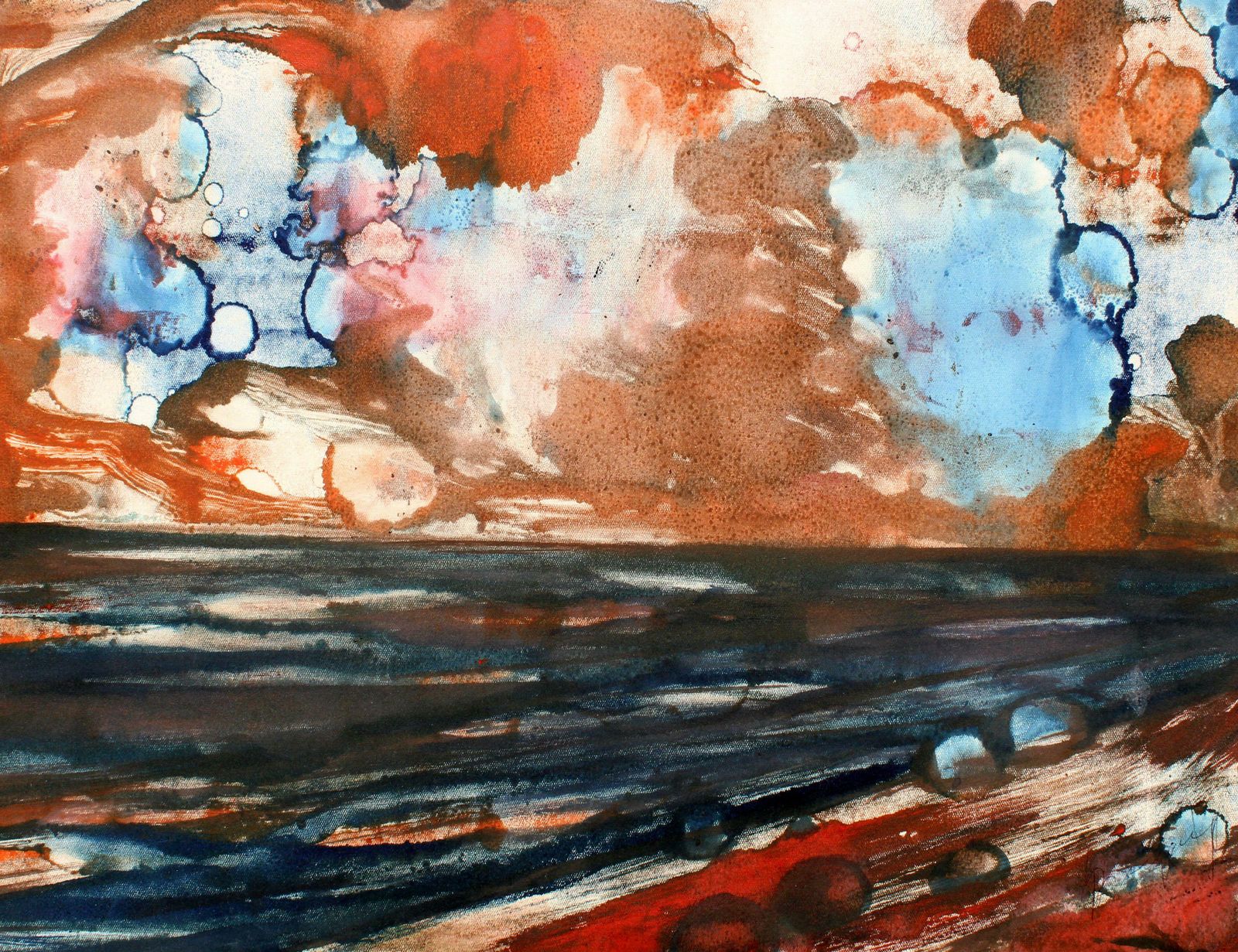 Dzidra Ezergaile On A Light Day By The Sea. 1966, Paper, Watercolour,  1966