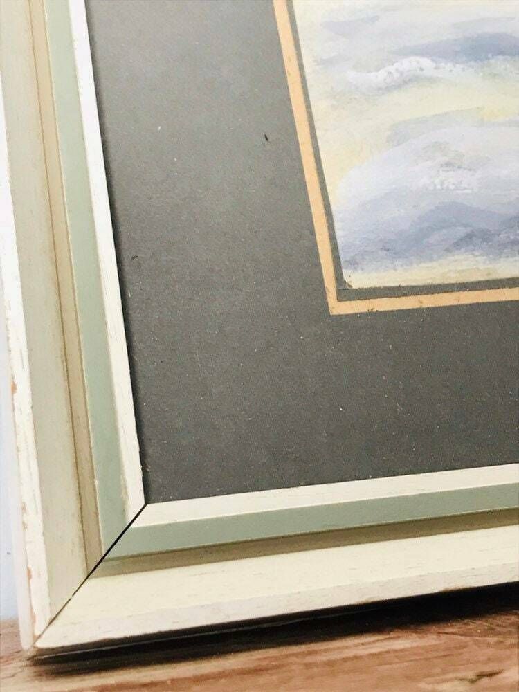 Polish Artist Watercolour Painting Absolutely Fine Example   Sailing Boat Ship Yacht   Large Wooden White Frame (L3) photo for sale
