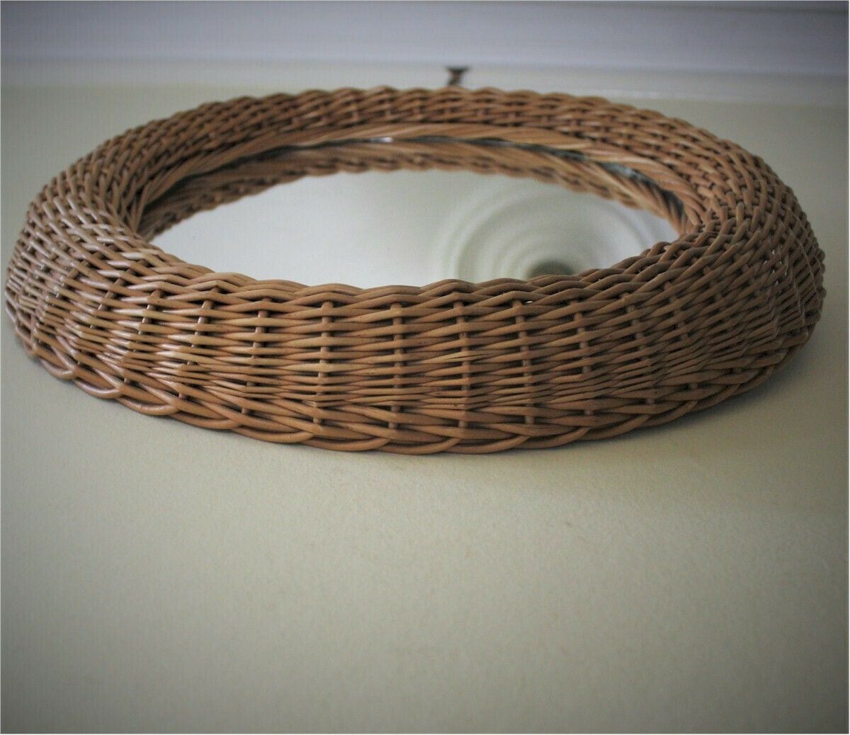 Mid Century Circular Wicker Mirror In The Style Of Albini. photo 345.0