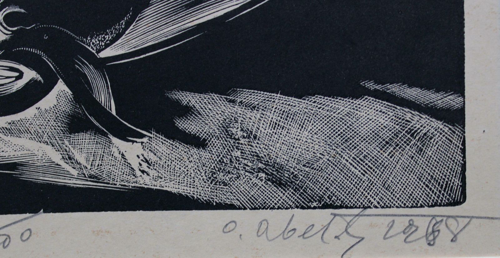 Olgerts Abelite Still Life 13/100. Paper, Linocut, 5/100,  1967 photo vinterior