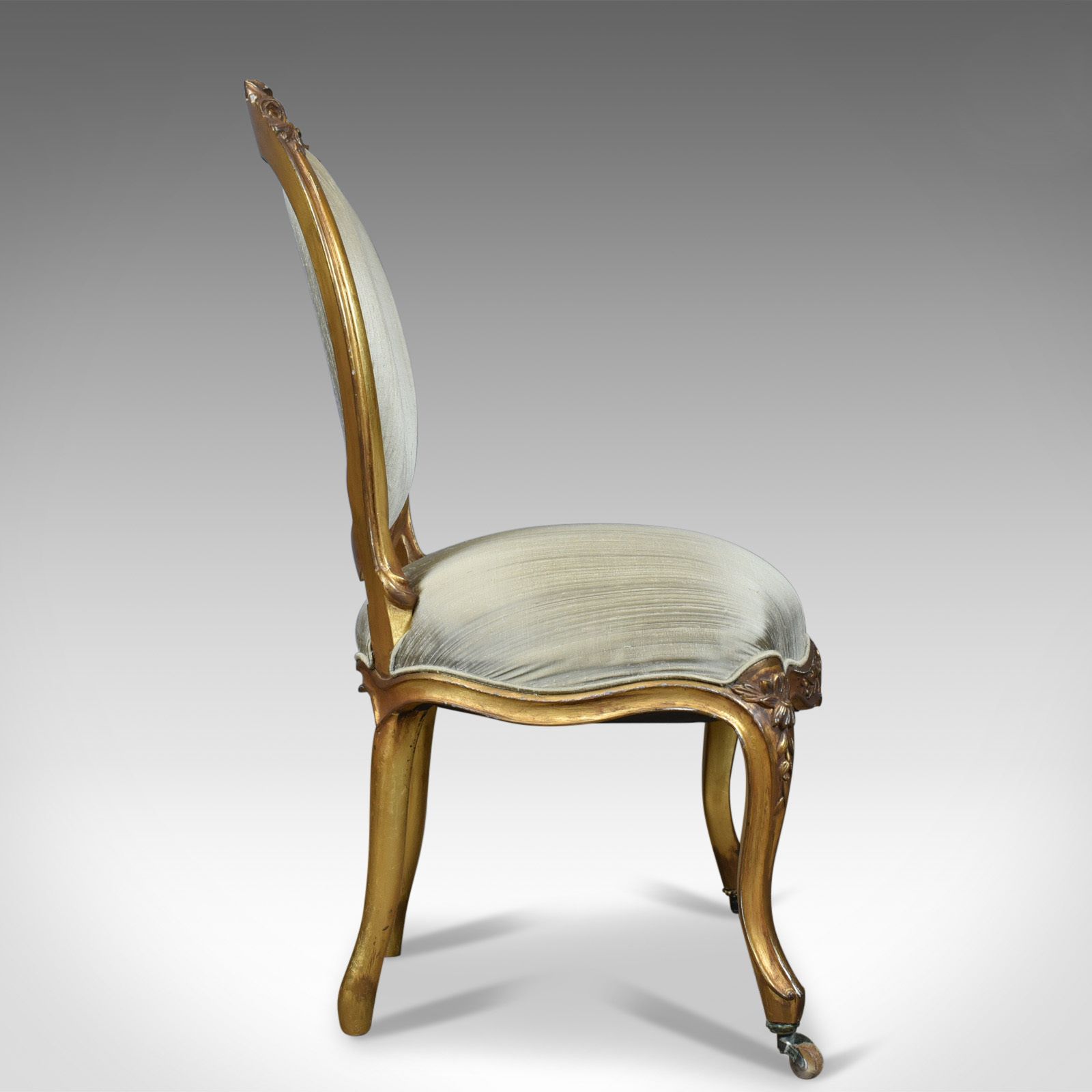 Vintage 20th Century Salon Chair In Antique French Taste, Giltwood, Circa 1970 photo for sale