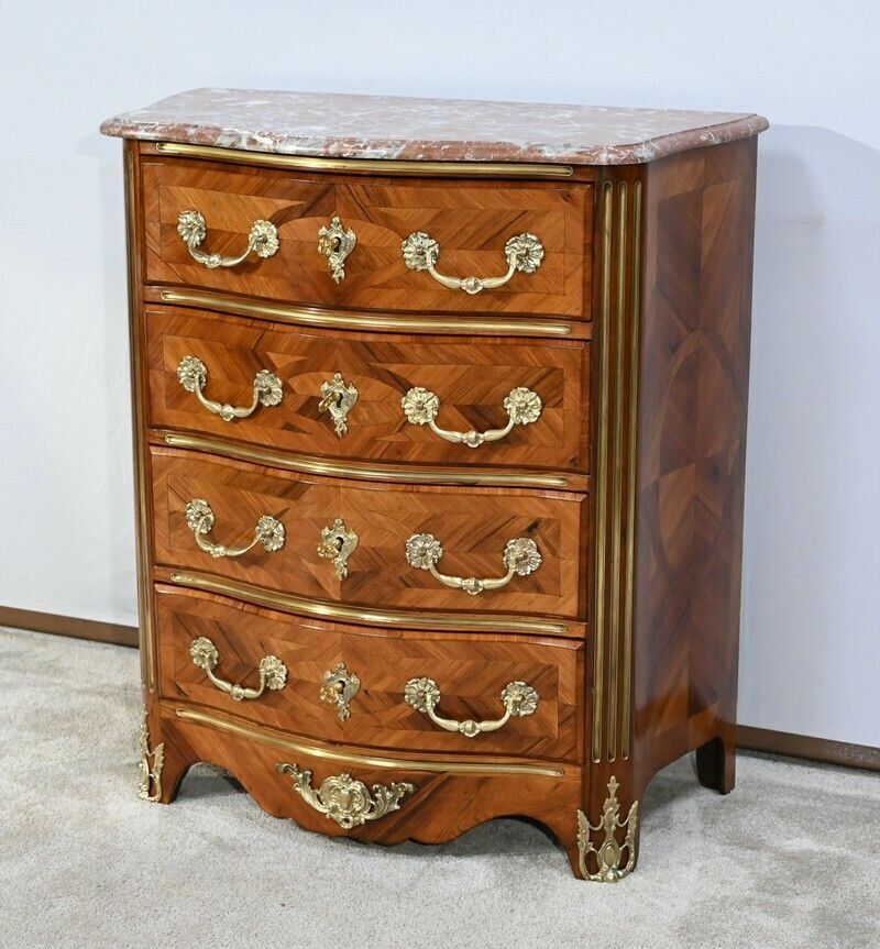 Small Chest Of Drawers Tombs D'entre Deux In Bois De Violette And Bois De Rose, Louis XIV Style   2nd Half Of The 19th Century photo for sale