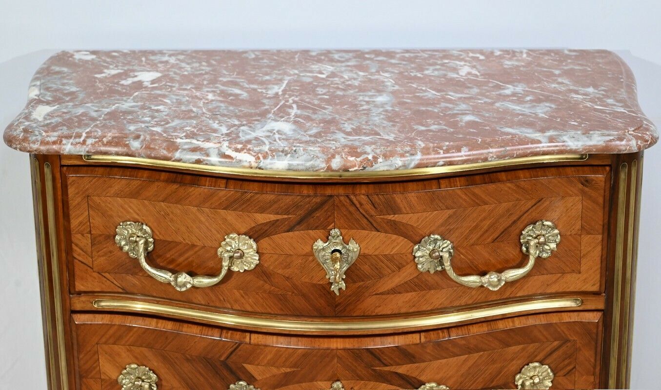 photo furniture Small Chest Of Drawers Tombs D'entre Deux In Bois De Violette And Bois De Rose, Louis XIV Style   2nd Half Of The 19th Century