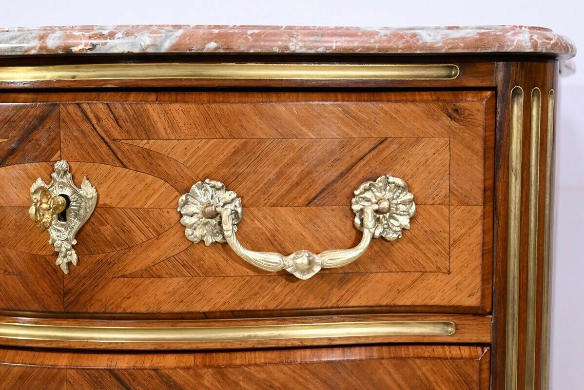 Furniture Small Chest Of Drawers Tombs D'entre Deux In Bois De Violette And Bois De Rose, Louis XIV Style   2nd Half Of The 19th Century photo