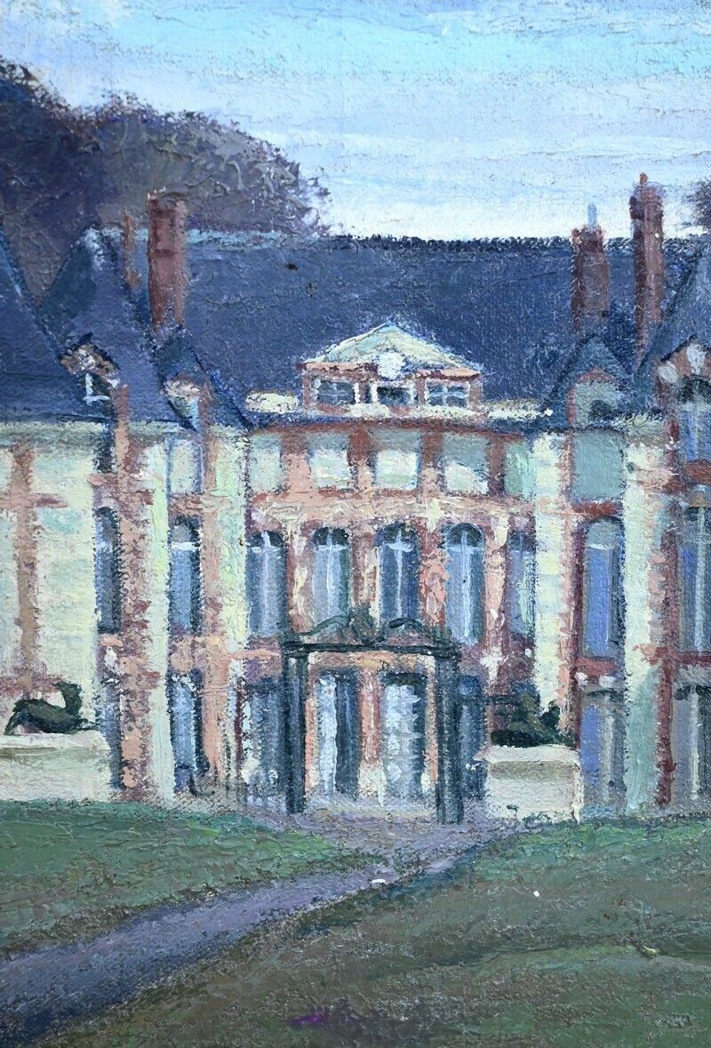 Large Painting “Château De Gros Bois”, Signed A.Mémin – 1954 photo 1421.4