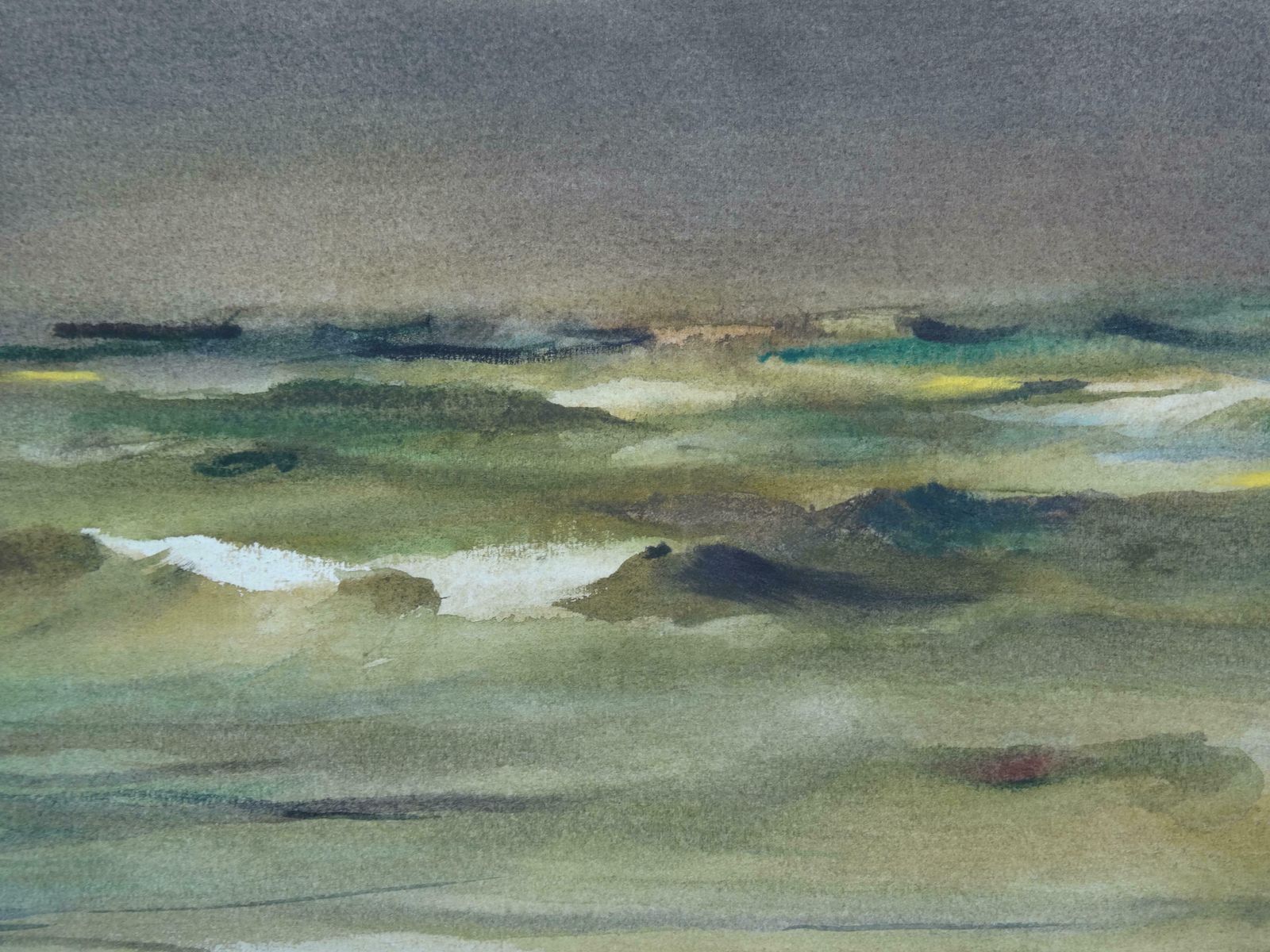 Zigmunds Snore Morning At The Sea. 2020. Watercolour, Paper, photo furniture