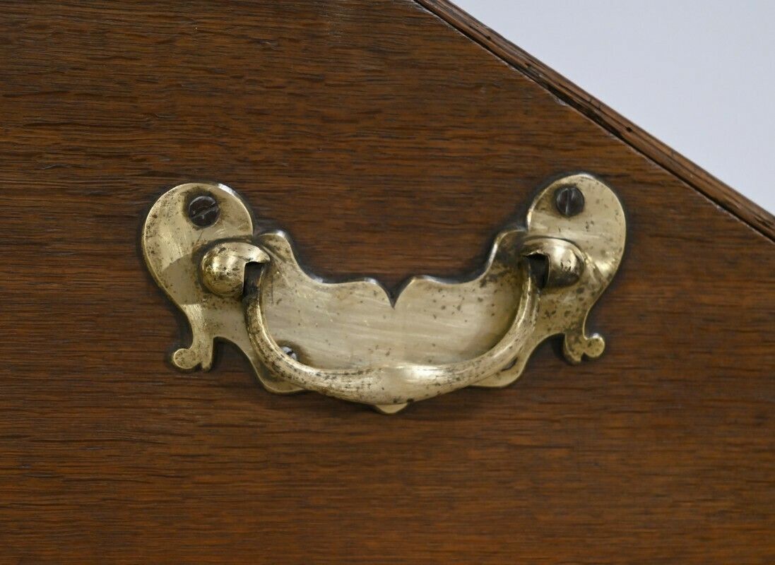 2523.5 Rare Oak Money Changer Chest   Mid 19th Century photo