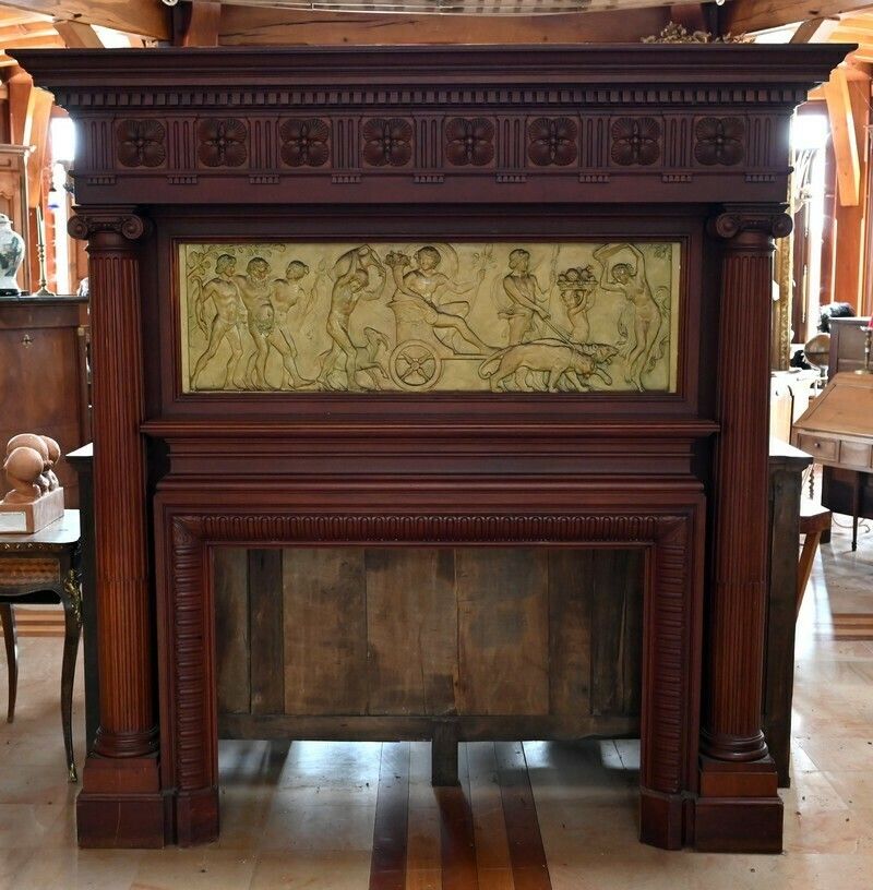 Important Mahogany Castle Fireplace   2nd Part Of The 19th Century
