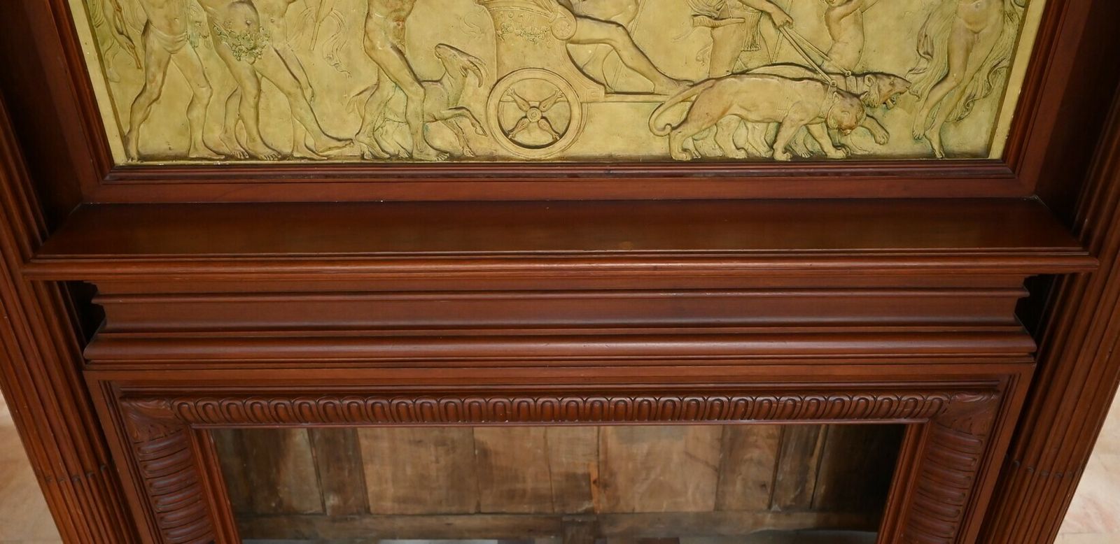 photo buy Important Mahogany Castle Fireplace   2nd Part Of The 19th Century